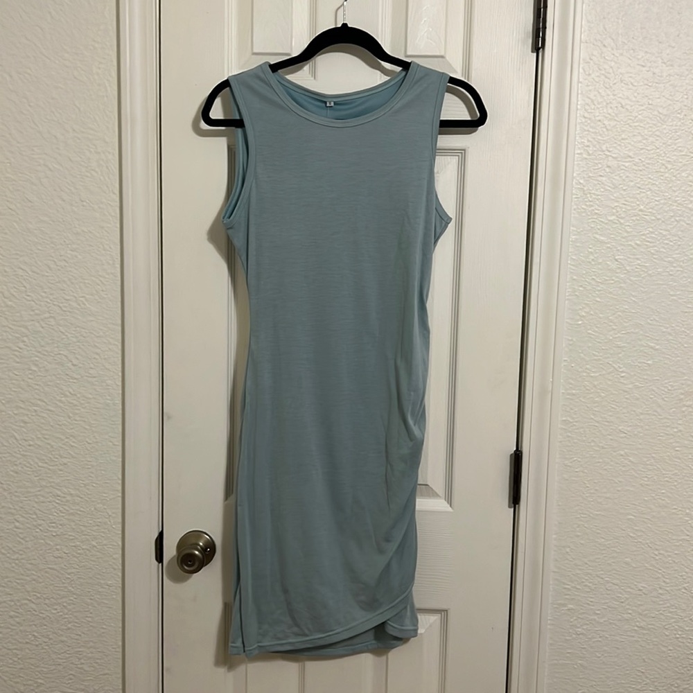 Never worn midi ruched dress.